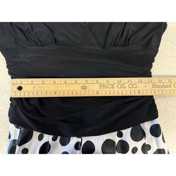 Black & white Polka dot Sleeveless Dress Size 16 Pinup Retro Rockabilly 1950s - Picture 11 of 13